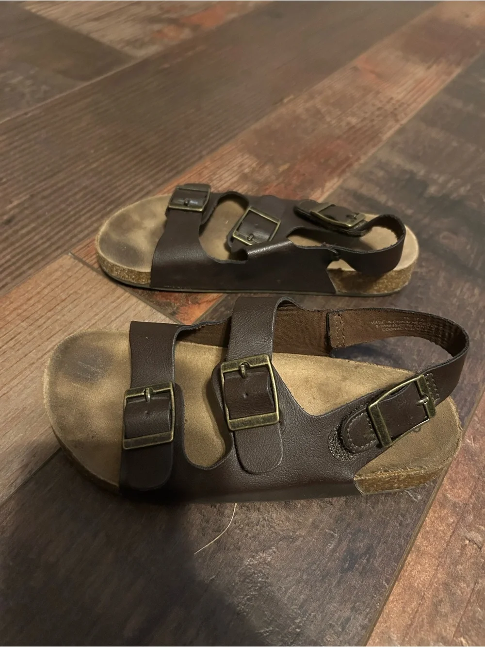Two sets of boys summer shoes size 11.